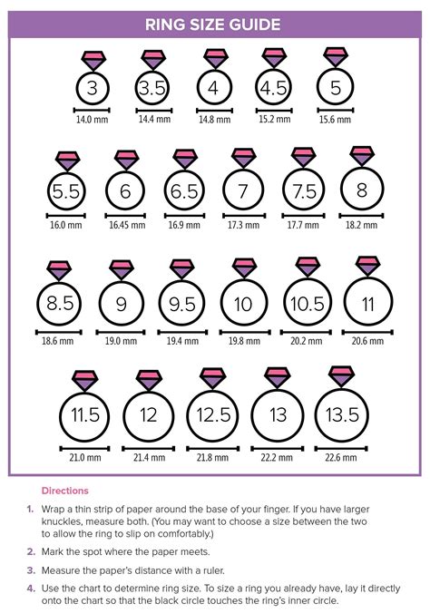 actual ring sizes chart.